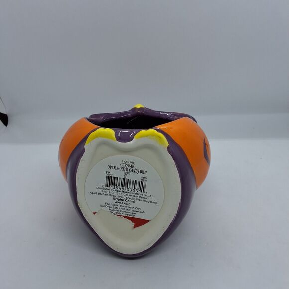 Target Ceramic Owl Open Mouth Halloween Candy Dish Purple Votive Sponge Holder - Picture 6 of 6